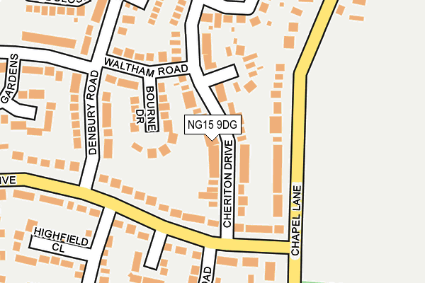 NG15 9DG map - OS OpenMap – Local (Ordnance Survey)