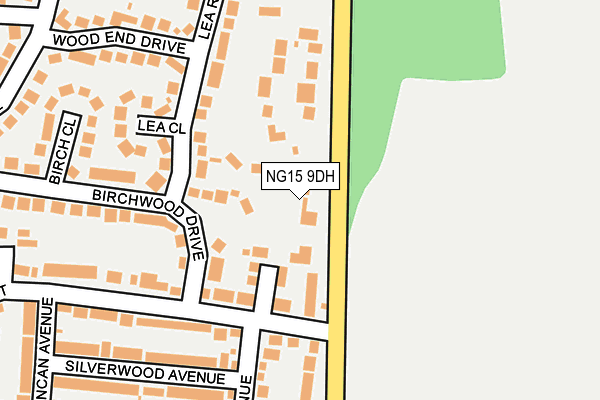 NG15 9DH map - OS OpenMap – Local (Ordnance Survey)