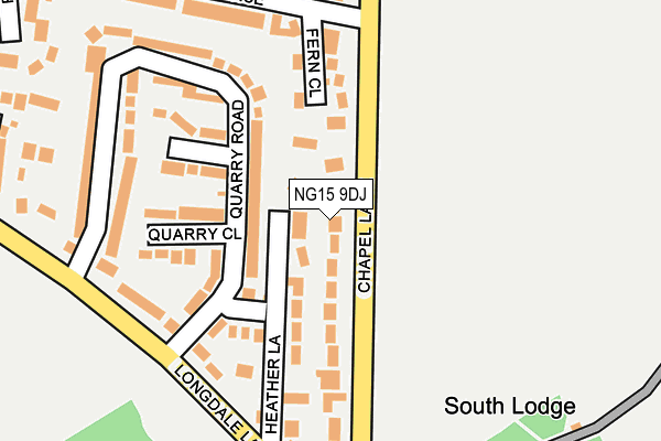 NG15 9DJ map - OS OpenMap – Local (Ordnance Survey)