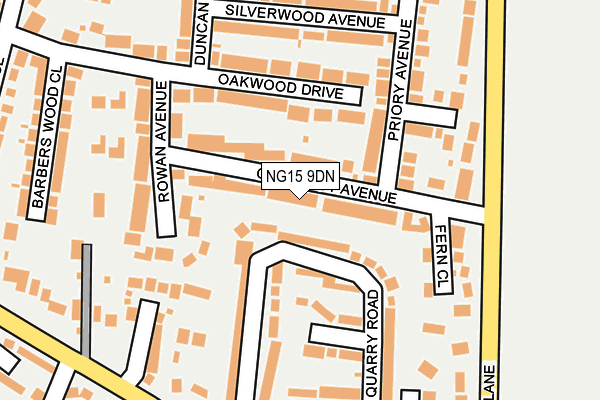 NG15 9DN map - OS OpenMap – Local (Ordnance Survey)