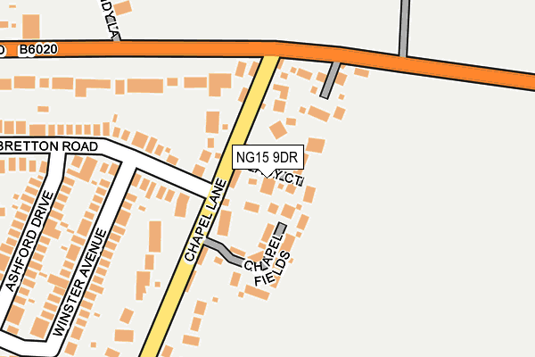 NG15 9DR map - OS OpenMap – Local (Ordnance Survey)