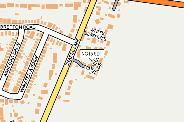 NG15 9DT map - OS OpenMap – Local (Ordnance Survey)