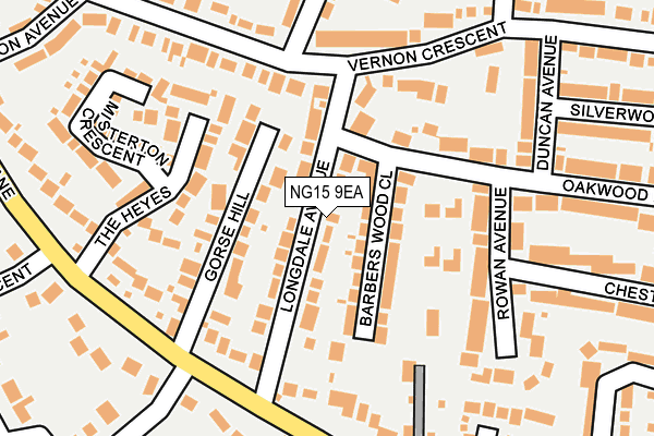 NG15 9EA map - OS OpenMap – Local (Ordnance Survey)
