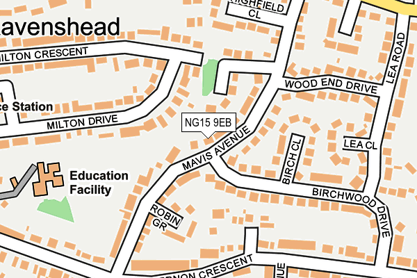 NG15 9EB map - OS OpenMap – Local (Ordnance Survey)