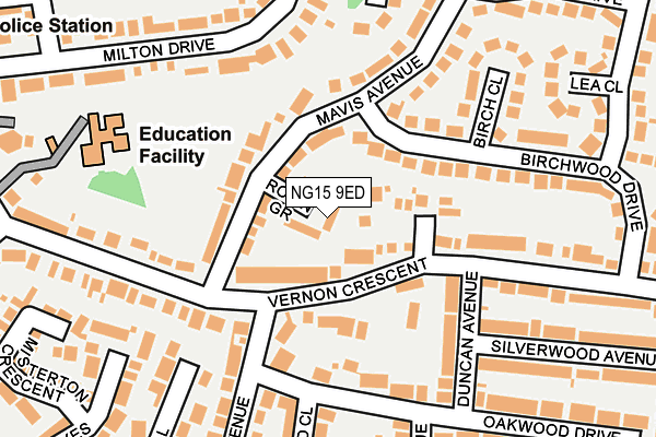 NG15 9ED map - OS OpenMap – Local (Ordnance Survey)
