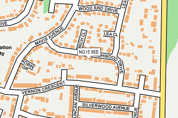 NG15 9EE map - OS OpenMap – Local (Ordnance Survey)