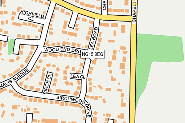 NG15 9EG map - OS OpenMap – Local (Ordnance Survey)