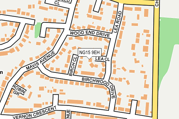 NG15 9EH map - OS OpenMap – Local (Ordnance Survey)