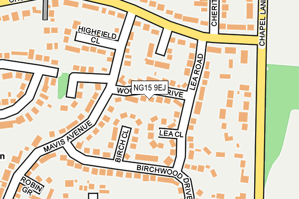 NG15 9EJ map - OS OpenMap – Local (Ordnance Survey)
