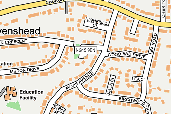 NG15 9EN map - OS OpenMap – Local (Ordnance Survey)