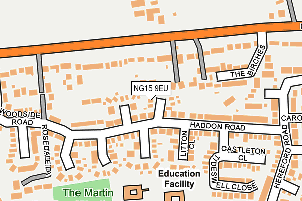 NG15 9EU map - OS OpenMap – Local (Ordnance Survey)