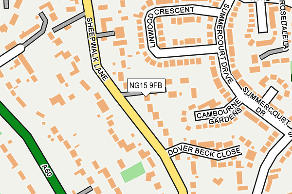 NG15 9FB map - OS OpenMap – Local (Ordnance Survey)