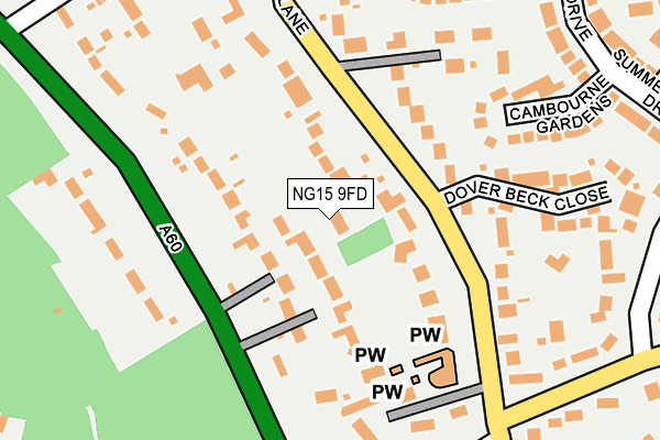 NG15 9FD map - OS OpenMap – Local (Ordnance Survey)