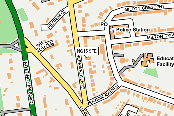 NG15 9FE map - OS OpenMap – Local (Ordnance Survey)