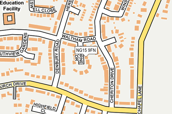 NG15 9FN map - OS OpenMap – Local (Ordnance Survey)