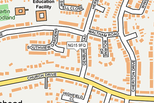 NG15 9FQ map - OS OpenMap – Local (Ordnance Survey)