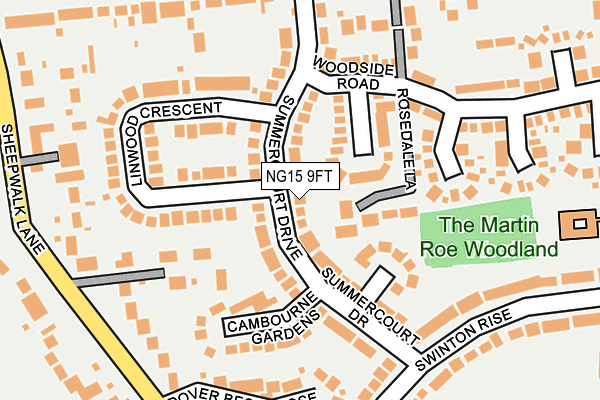 NG15 9FT map - OS OpenMap – Local (Ordnance Survey)