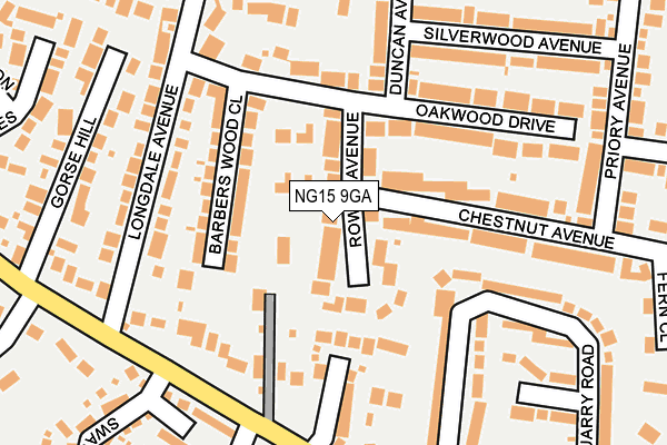 NG15 9GA map - OS OpenMap – Local (Ordnance Survey)