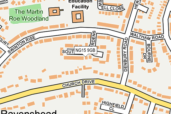 NG15 9GB map - OS OpenMap – Local (Ordnance Survey)