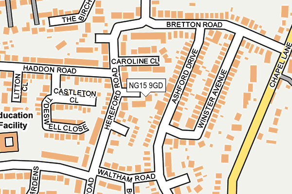 NG15 9GD map - OS OpenMap – Local (Ordnance Survey)