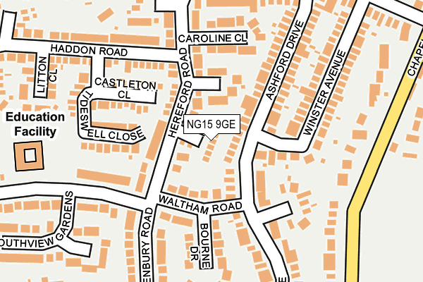 NG15 9GE map - OS OpenMap – Local (Ordnance Survey)