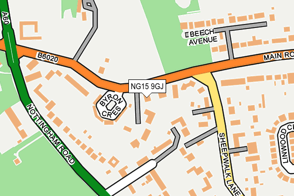 NG15 9GJ map - OS OpenMap – Local (Ordnance Survey)