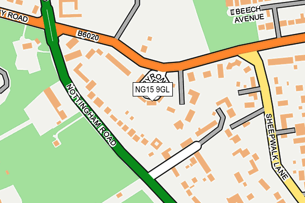 NG15 9GL map - OS OpenMap – Local (Ordnance Survey)