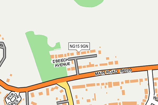 NG15 9GN map - OS OpenMap – Local (Ordnance Survey)