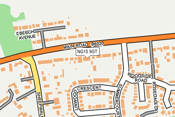 NG15 9GT map - OS OpenMap – Local (Ordnance Survey)