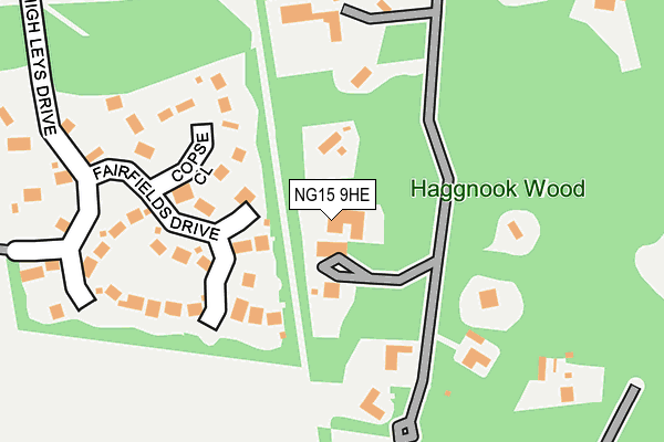 NG15 9HE map - OS OpenMap – Local (Ordnance Survey)