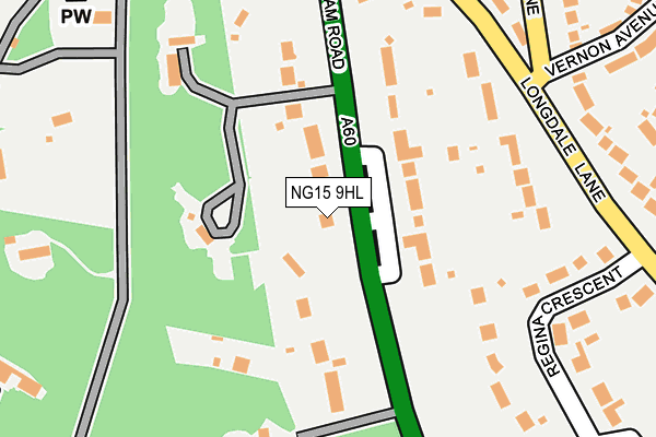 NG15 9HL map - OS OpenMap – Local (Ordnance Survey)