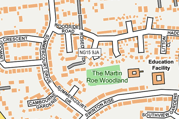 NG15 9JA map - OS OpenMap – Local (Ordnance Survey)