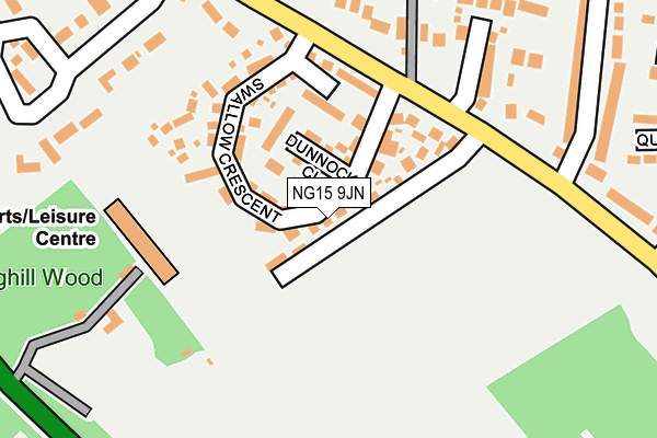 NG15 9JN map - OS OpenMap – Local (Ordnance Survey)