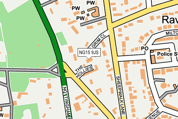 NG15 9JS map - OS OpenMap – Local (Ordnance Survey)