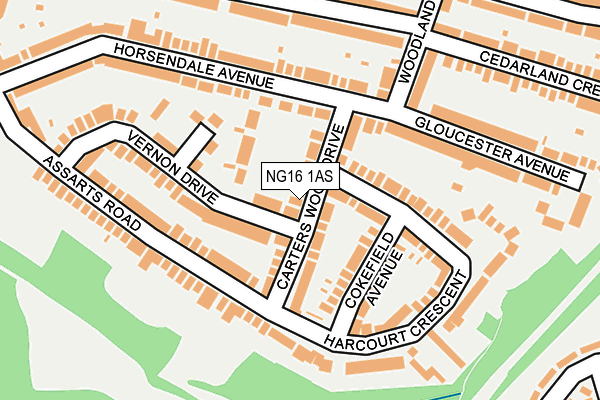 NG16 1AS map - OS OpenMap – Local (Ordnance Survey)