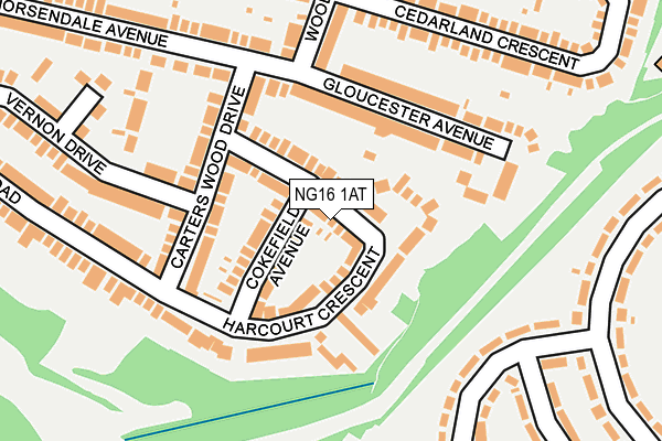 NG16 1AT map - OS OpenMap – Local (Ordnance Survey)