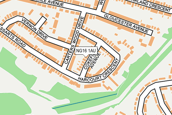 NG16 1AU map - OS OpenMap – Local (Ordnance Survey)