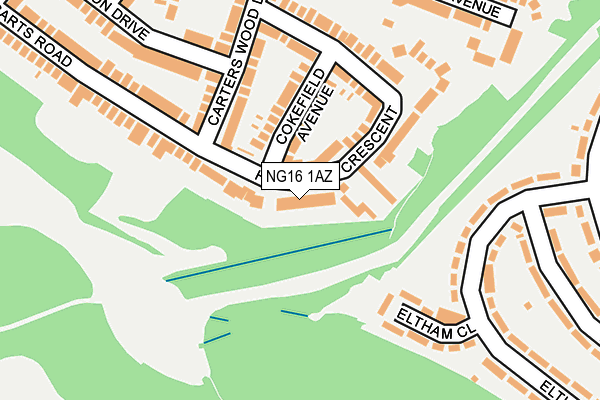NG16 1AZ map - OS OpenMap – Local (Ordnance Survey)