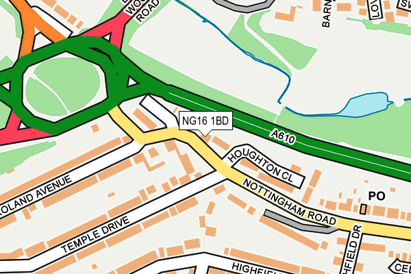 NG16 1BD map - OS OpenMap – Local (Ordnance Survey)