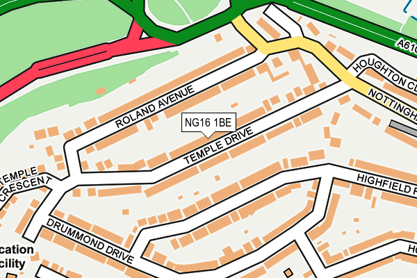 NG16 1BE map - OS OpenMap – Local (Ordnance Survey)