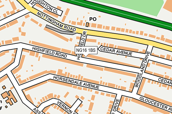 NG16 1BS map - OS OpenMap – Local (Ordnance Survey)