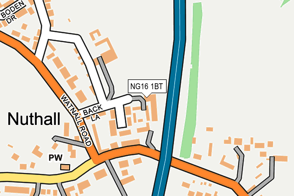 NG16 1BT map - OS OpenMap – Local (Ordnance Survey)