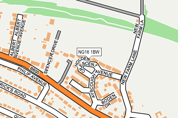 NG16 1BW map - OS OpenMap – Local (Ordnance Survey)