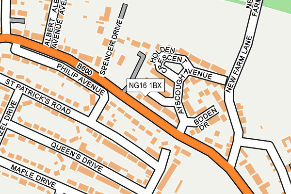 NG16 1BX map - OS OpenMap – Local (Ordnance Survey)