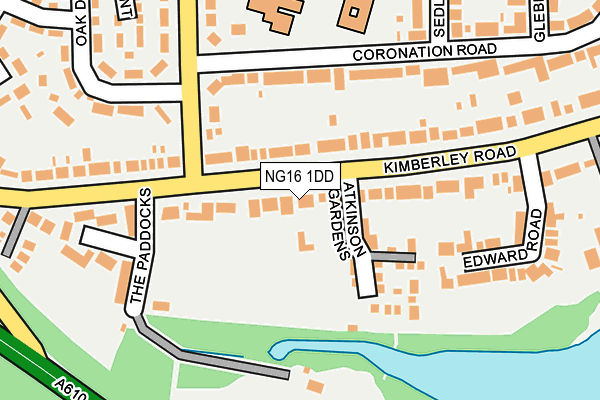 NG16 1DD map - OS OpenMap – Local (Ordnance Survey)