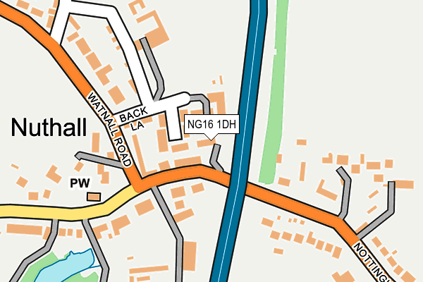 NG16 1DH map - OS OpenMap – Local (Ordnance Survey)