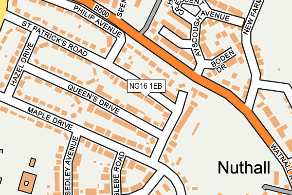 NG16 1EB map - OS OpenMap – Local (Ordnance Survey)