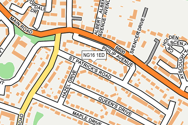 NG16 1ED map - OS OpenMap – Local (Ordnance Survey)