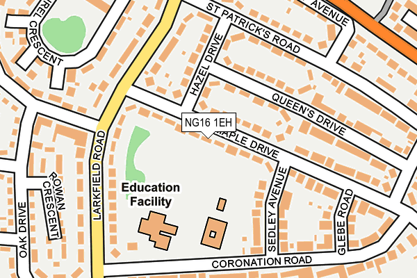 NG16 1EH map - OS OpenMap – Local (Ordnance Survey)