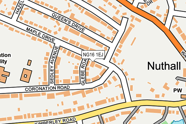 NG16 1EJ map - OS OpenMap – Local (Ordnance Survey)